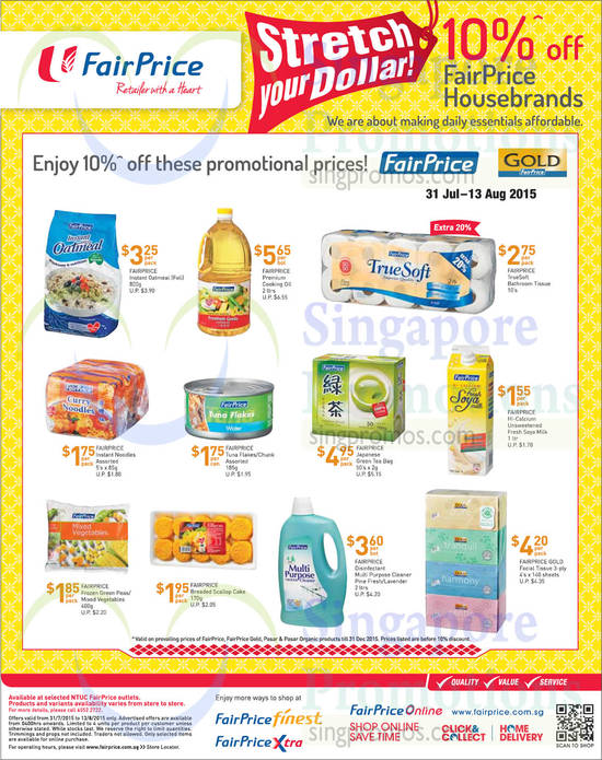 31 Jul Household Brands Oats, Oil, Bathroom Tissue, Soya Milk, Tuna Flakes, Noodles, Green Tea Bag