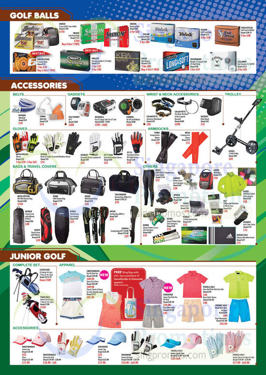 Accessories, Balls, Bags, Travel Covers, Gloves, Compression Tights, Junior Sets, Golf Apparel, Volvik, Bridgestone, Cleveland, Poodle Golf