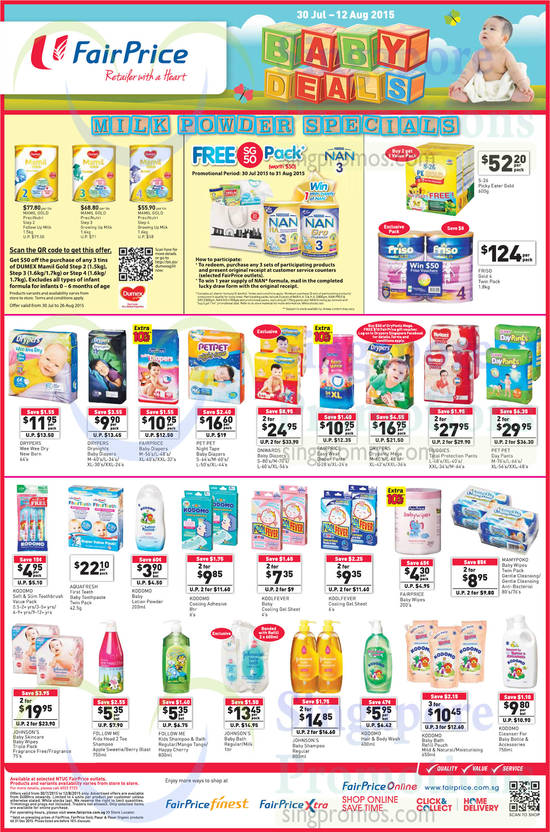 Baby Products, Milk Powders, Diapers, Bath Products, Shampoo, Wet Wipes, Toothpaste, Mamil Gold, S26, Friso, Huggies, Kodomo, Pet Pet