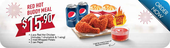 Delivery 15.90 Red Hot Buddy Meal