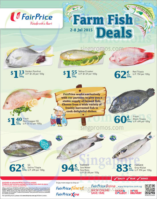 Fish Deals Pomfret, Yellow Croaker, Tilapia, Sea Bass, Grey Mullet