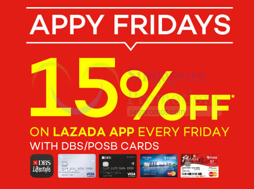 Featured image for Lazada 15% Off 1-Day Promo For DBS/POSB Cardmembers (NO Min Spend) 4 Sep 2015