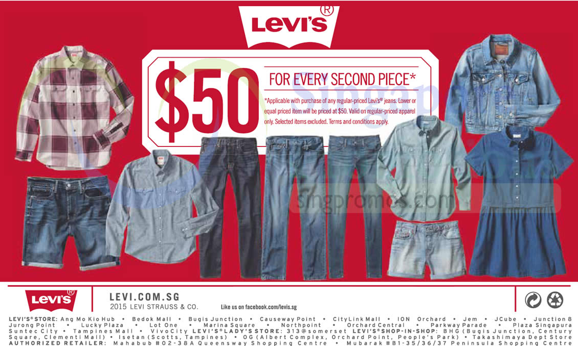Levis $50 Second Piece Promo 24 Jul 2015