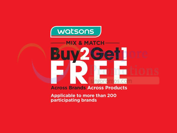 Watsons Buy 2 Get 1 Free Mix & Match Promotion 28 Jul – 10 Aug 2015