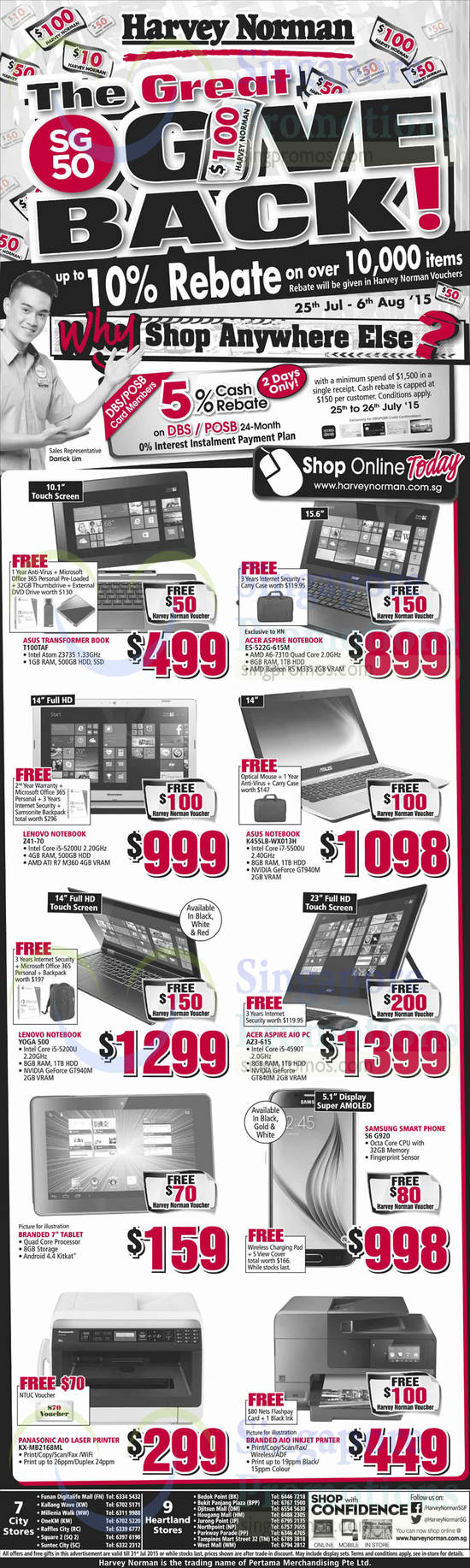 Notebooks, Desktop PC, Printer, Tablet, Asus, Acer, Lenovo, Samsung, Panasonic