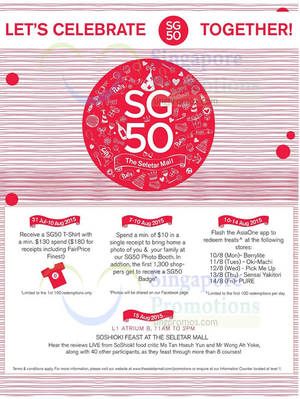 Featured image for (EXPIRED) Seletar Mall SG50 Celebration Offers 31 Jul – 10 Aug 2015