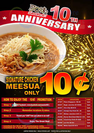 Featured image for Snackz It 10 Cents Signature Chicken Meesua @ Selected Outlets 27 Jul – 6 Aug 2015