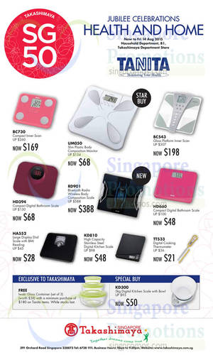 Featured image for (EXPIRED) Tanita Health & Home Offers @ Takashimaya 31 Jul – 14 Aug 2015