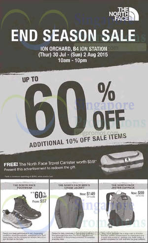 Featured image for (EXPIRED) The North Face End Season Sale @ ION Orchard 31 Jul – 2 Aug 2015