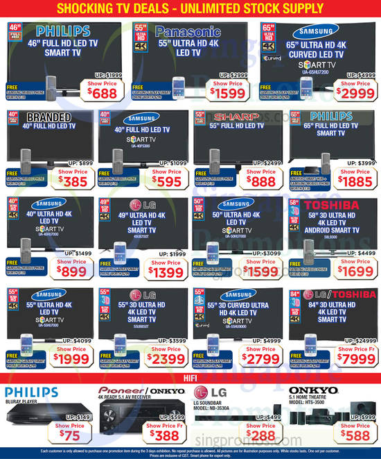 28 Aug TVs, Audio, Home Theatre System, Soundbar, LG, Samsung, Onkyo, Toshiba, Pioneer, Philips, UA65HU7200, UA55HU9000, HTS-3500