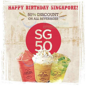 Featured image for (EXPIRED) Cocoa Colony 50% OFF All Beverages 7 – 10 Aug 2015