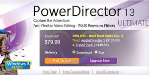 Featured image for CyberLink 70% OFF PowerDirector 13 Video Editing Tools Software 30 Aug – 8 Sep 2015