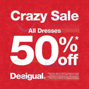 Featured image for (EXPIRED) Desigual 50% Off All Dresses 15 – 18 Aug 2015