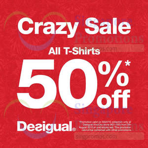 Featured image for (EXPIRED) Desigual 50% Off All T-Shirts 5 – 11 Aug 2015