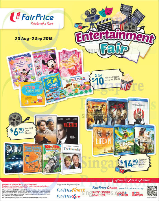 Entertainment Fair Assorted Books, Blu Ray Movies, DVD Movies