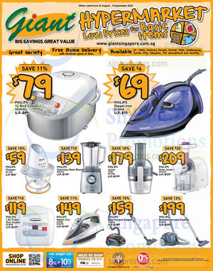 Featured image for Philips Appliances Offers @ Giant Hypermarket 21 Aug – 3 Sep 2015