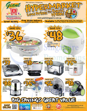 Featured image for (EXPIRED) Toyomi Kitchenware Offers @ Giant Hypermarket 7 – 19 Aug 2015