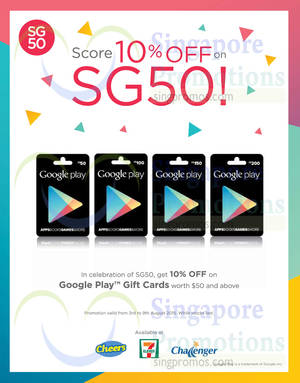 Featured image for Google Play 10% OFF Gift Cards Promotion 3 – 9 Aug 2015