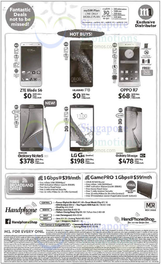 Handphone Shop ZTE Blade S6, Huawei P8, Oppo R7, Samsung Galaxy Note 5, LG G4, Galaxy S6 Edge