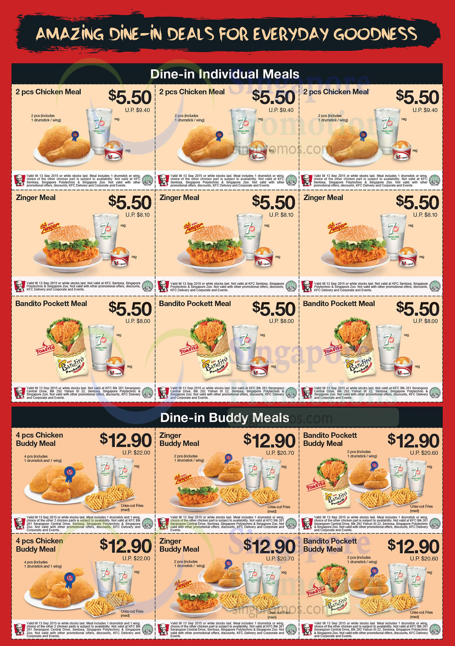 KFC Dine-in & Takeaway Discount Coupons 17 Aug – 13 Sep 2015