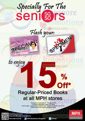 Featured image for MPH Bookstores 15% Off Storewide for Seniors 14 – 16 Aug 2015