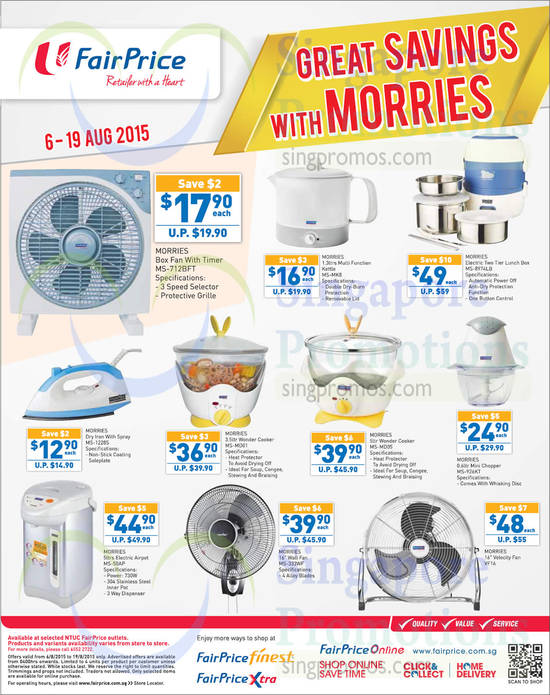 Morries Home Appliances, Wonder Cookers, Fans, Electric Lunch Box, Multi Function Kettle, Mini Chopper, Dry Iron, Electric Airpot