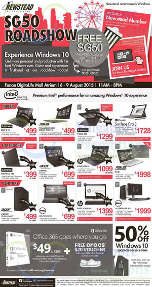 Featured image for (EXPIRED) Newstead Notebooks, Desktop PCs & More SG50 Roadshow @ Funan DigitaLife Mall 7 – 9 Aug 2015