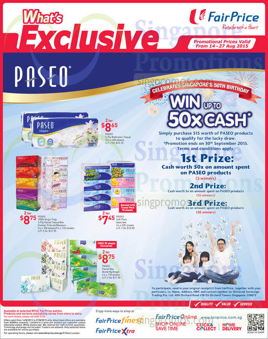 Paseo Bathroom Tissues, Facial Tissues, Facial Tissue Packs