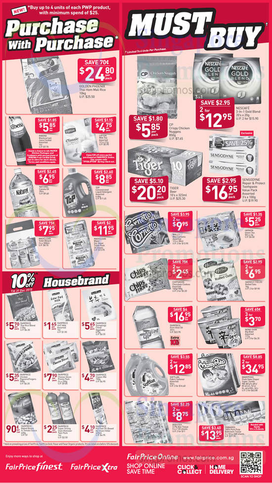 Purchase with Purchase Items, 10 Percent Off Housebrand Products, Must Buy Items