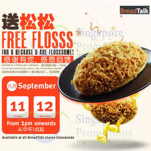Featured image for Breadtalk FREE Flosss Giveaway @ All Outlets 11 – 12 Sep 2015
