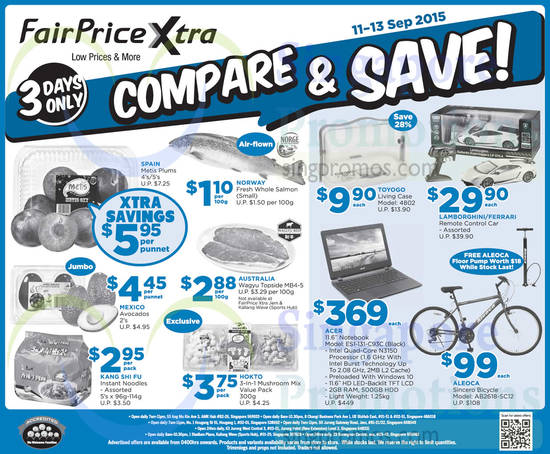 Compare n Save Notebook, Bicycle, Remote Control Car, Groceries, Toyogo, Acer, Aleoca