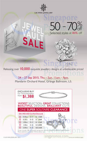 Featured image for (EXPIRED) Lee Hwa Jewellery Jewel Vault Sale @ Mandarin Orchard 24 – 27 Sep 2015