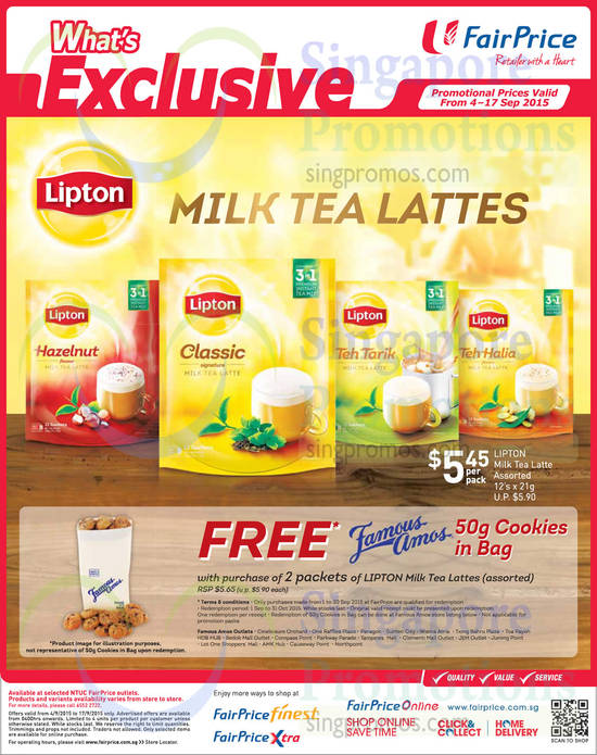 Lipton Milk Tea Lattes, Free Cookies