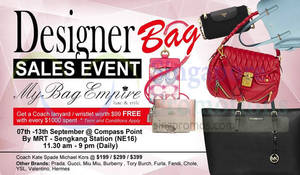 Featured image for MyBagEmpire Branded Handbags & Accessories Sale @ Compass Point 7 – 13 Sep 2015