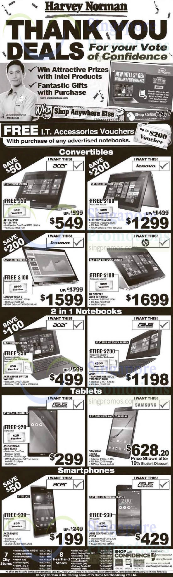 Notebooks, Tablets, Smartphones, Acer, Lenovo, Asus, Samsung Galaxy, HP, Yoga 500, Yoga 3, Aspire R3-131T-W8, Zenpad Z380, Liquid Z520