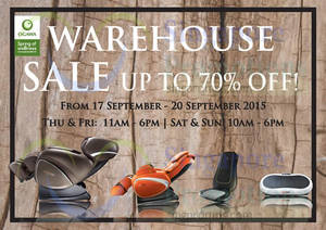 Featured image for (EXPIRED) Ogawa Warehouse Sale 17 – 20 Sep 2015