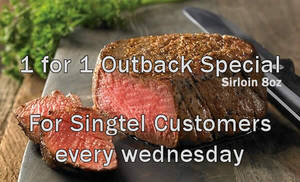 Featured image for (EXPIRED) Outback Steakhouse 1-for-1 Outback Special For Singtel Customers (Wed) 2 – 30 Sep 2015