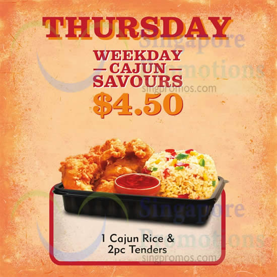 Popeyes $4.50 1 Cajun Rice & 2pc Tenders (Thursdays) From 3 Sep 2015