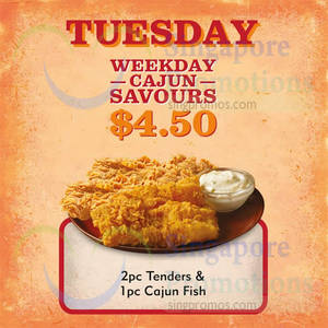 Featured image for (EXPIRED) Popeyes $4.50 2pc Tenders & 1pc Cajun Fish (Tuesdays) From 8 Sep 2015