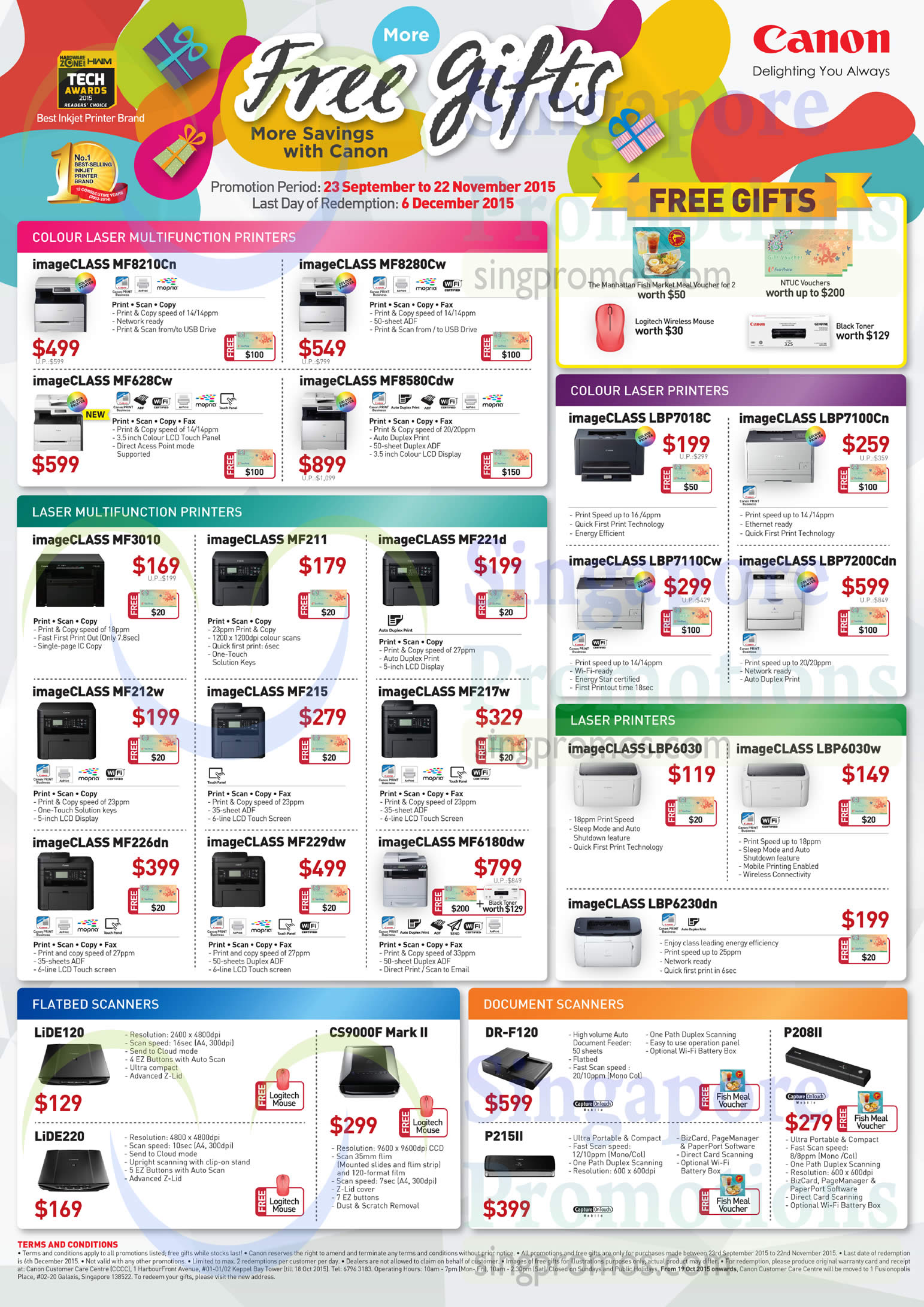 Featured image for Canon Laser & Inkjet Printers & Scanners Offers 24 Sep - 22 Nov 2015