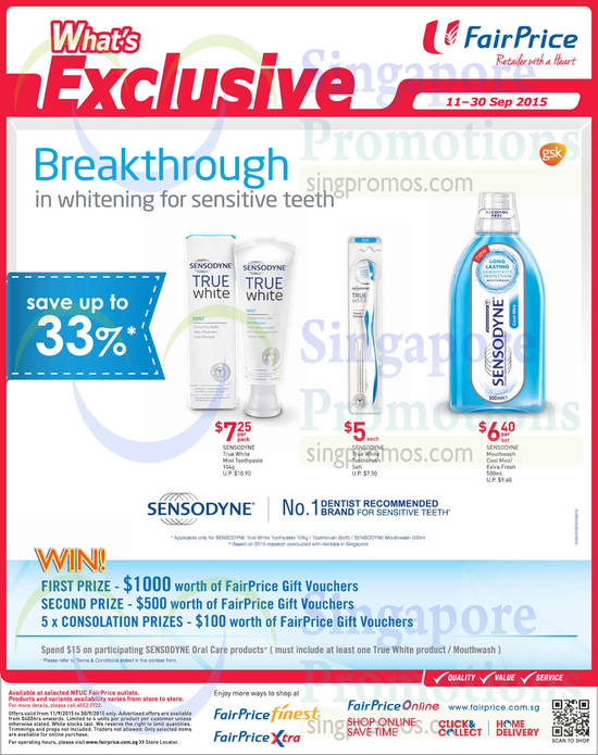 Sensodyne Toothpastes, True White Toothbrushes, Mouthwash