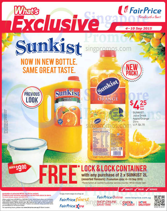 Sunkist Apple Orange Juice Free Lock n Lock Container