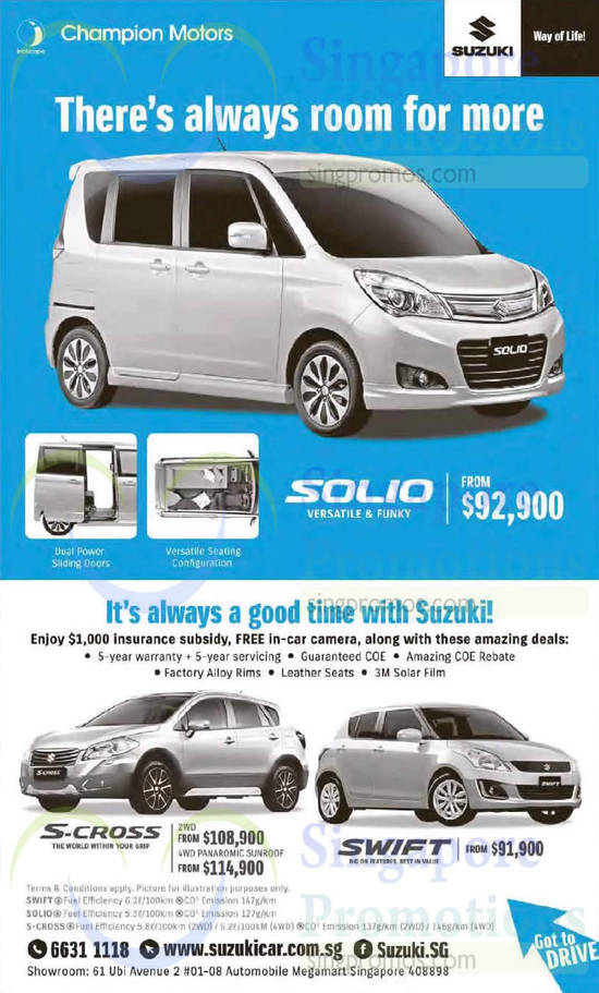 Suzuki Solio, S-Cross, Swift 26 Sep 2015