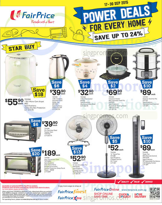 Toyomi Home Appliances, Fans, Rice Cooker, Airpot, Kettle Jug, Induction Heater, Toaster Oven, Steamer, Airpot