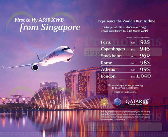 14 Oct Selected Destinations Airfares