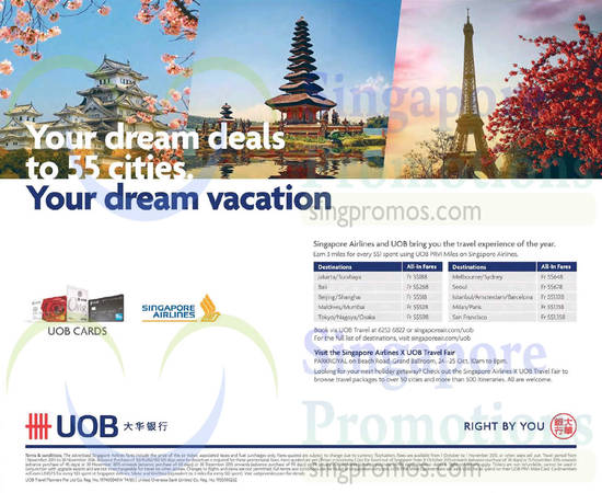 8 Oct Selected Destination Fares