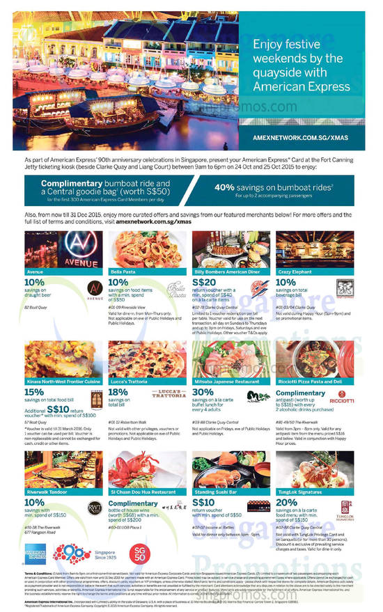 American Express Dining Offers 26 Oct 2015