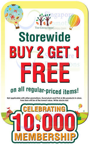Featured image for (EXPIRED) The Cocoa Trees Buy 2 Get 1 Free Storewide Promo 29 – 31 Oct 2015