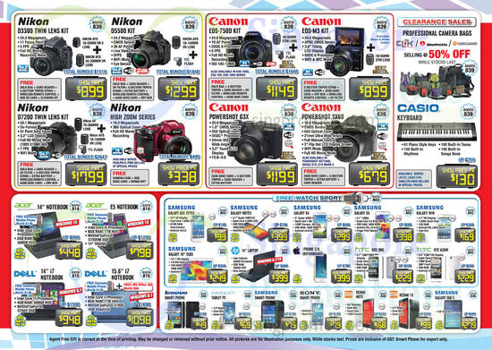 Digital Cameras, Notebooks, Mobile Phones, Nikon, Canon, Acer, Dell, Samsung, Lenovo, HTC, Samsung, Mi