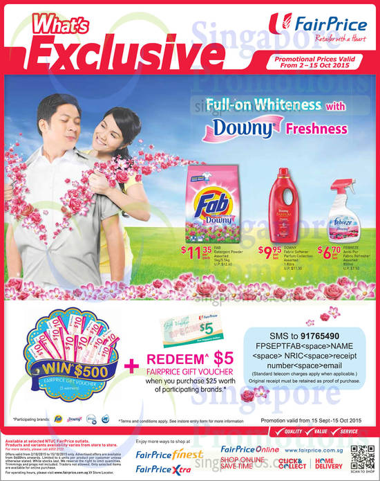 Downy Fab Detergent Powder, Downy Fabric Softener, Febreze Fabric Refresher